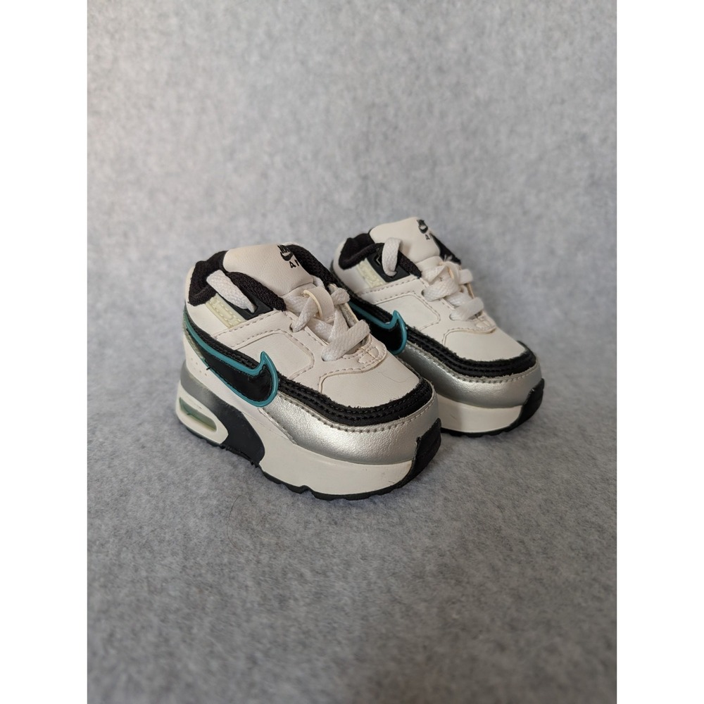 Toddler Nike Air Max Classic Bw Vintage Y2k 2009 Leather Hype 2c White Teal - Picture 16 of 16